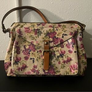 Patricia Nash Floral Cream and Brown Women's Bag